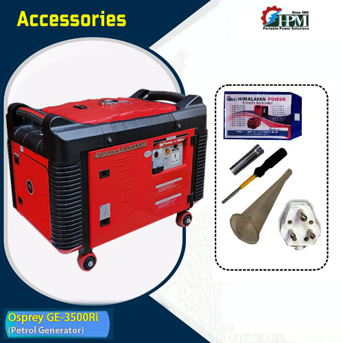 3.5 KVA  Light Weight & Powerful Portable Petrol Generator, Petrol Run, Recoil Start. Model Osprey GE-3500Ri